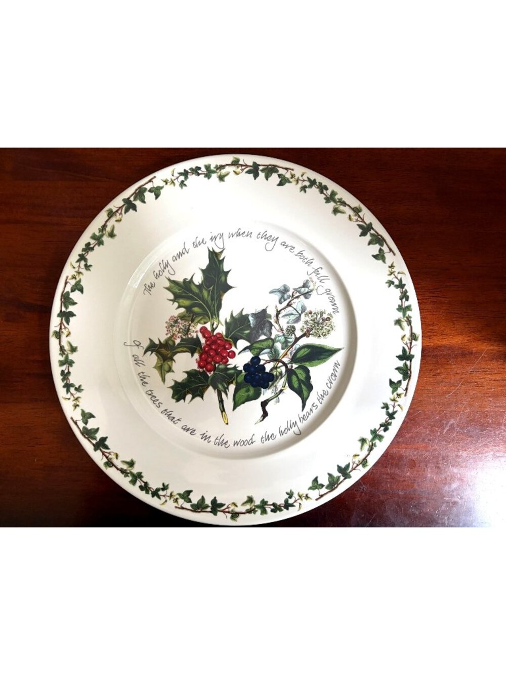 Portmeirion 13" "Holly and Ivy" Round Platter, Great Britain, 1995